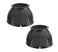 Rersduyt 2Pcs Rubber Bell Boots Soft Equine Boots Protective Gear Accessories for Horses Quick Wrap Hook & Loop for Shield Turnout Against Hoof Impact Trauma L