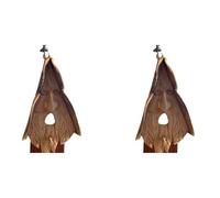 Rersduyt 2X Bird Feeder Yard Decoration Birdhouse Old Man'S Head Pendant on the Resin Handicraft Pendant