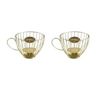 Rersduyt 2X Coffee Fruits Capsule Storage Basket Coffee Cup Shaped Pod Holder and Organizer for Home Cafe Hotel Golden