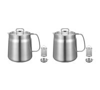 Rersduyt 2X Stainless Steel Fry Kitchen Pot 2L Kitchen Fryer Pan Large Capacity Multifunctional Oil Filter Tank Deep Frying Pot