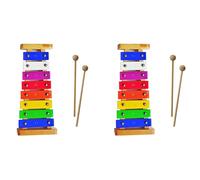 Rersduyt 2X Wood Xylophone for Kids, 8 Notes/Keys Colorful Metal Bar, Musical Instrument for Girls and Boys,Gift for Children