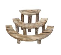 Rersduyt 3-Layer Wooden Cupcake Rack Layered Cupcake Display Rack Semi-Circular Dessert Cake Rack