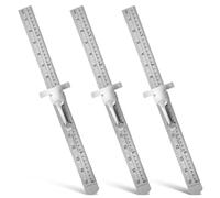 Rersduyt 3 PCS Machinist Ruler, 6 Inch 15 cm Pocket Ruler Flexible Precision Stainless Steel Ruler with Detachable Clips