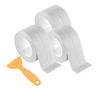Rersduyt 3 Rolls Caulk Tape,Waterproof Self Adhesive,Caulking Strips for Toilet,Bathroom,Sink,Bathtub,Floor Wall Edge White