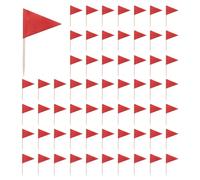 Rersduyt 300 Pcs Solid Red Toothpick Flags Small Mini Plain Red Color Stick Cupcake Toppers Flags DIY Decoration