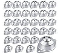 Rersduyt 30Pcs Roller Ball Transfer Bearing, 1/2Inch Carbon Steel Ball Casters, Mounted Round Ball Transfer Unit for Conveyor
