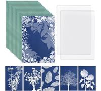 Rersduyt 32 Sheets Cyanotype Paper Sun Print Paper Kit, for Sun Printing Sun Sensitive Paper for Kids Adults Crafts DIY Project