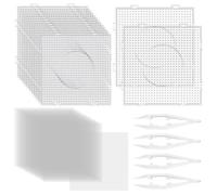 Rersduyt 34 Pcs 5mm Fuse Beads Boards Set Clear Fuse Bead Pegboards Pegboard Beading Supplies for Iron Bead Pegboards Projects