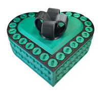 Rersduyt 3D Printed Heart Shaped Gift Box Valentine'S Day Gift Wedding Storage Box Ring Necklace Gift Box Black&Green