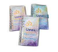 Rersduyt 3PCS Savings Challenge 52 Week Savings Challenge Budget Book Planner Budget Book with Cash Envelopes, Money Organizer for Cash