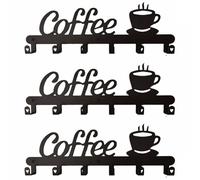 Rersduyt 3X Coffee Mug Holder Wall Mounted,Coffee Bar Decor Sign,Coffee Cup Rack Holds,Coffee Sign Mug Hanger,Coffee Mug Rack