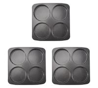 Rersduyt 3X Hamburger Bun Pan, 5 Inch Non-Stick Carbon Steel Hamburger Mold, 4 Cup Big Baking Pan for Homemade Hamburger Buns