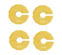 Rersduyt 4 Pcs Gym Strength Training Micro-Type Plates, 0.5kg Yellow Rubber Fractional Dumbbell Weights