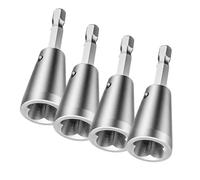 Rersduyt 4 Piece Electrician's Fast Automatic Paralleling Device Silver Metal Electrician Paralleling Device, Wire Twister Tool for Drill
