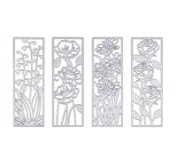 Rersduyt 4 Piece Metal Flower Plant Frame Cutting Dies Spring Summer Autumn Theme Flowers Metal Dies Silver Carbon Steel