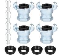 Rersduyt 4 Sets NPT Iron Air Hose Fitting 2 Lug Universal Coupling Chicago Fitting for Female and Male End (3/4Inch, Female End) Easy Install