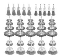 Rersduyt 40 Pack Carbon Steel Wire Wheel Brush Brush for Drill, Wire Wheel for Drill 1/4 Inch Arbor, Wire Brush Cleaning Rust