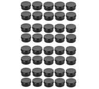 Rersduyt 40Packs Empty Jars 80Ml Black Round Aluminum Tin Cans Screw Top Metal Steel Tins Lip Balm Tins Box Cosmetic Containers