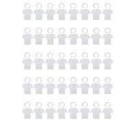Rersduyt 40Pcs Sublimation Keychain Blanks MDF Double Sided Heat Transfer Sublimation Keychains Shirt Shape Keychains