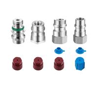 Rersduyt 4pc VA-LH11 A/C R-12 to R-134a Retrofit Conversion Adapter Fitting for 1/4 SAE Thread Low High Side Conversion Replacement Parts