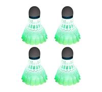 Rersduyt 4Pcs Luminous Badminton Balls LED Foamed Plastic Sport Badminton Light-Up Shuttlecocks Badminton Set Green