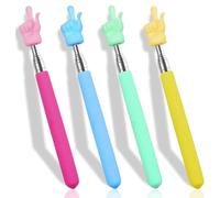 Rersduyt 4PCS Retractable Teacher Pointer for Classroom Kids Reading, Mini Extendable Hand Pointer Finger Pointer Stick