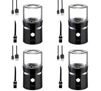 Rersduyt 4X Mini Electric Grinder Portable Vanilla Grinder USB Rechargeable Mill with A Cleaning Brush for Tea Rosemary