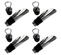 Rersduyt 4X Stainless Steel Wine Stopper Pourer Metal Wine Pouring Drain Bar Home Wine Set Wine Stopper Champagne Stopper