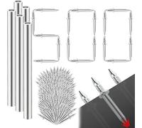 Rersduyt 500Pcs Hardware Carbon Steel Nails for Seamless Installation,Double-Head Skirting Thread Seamless Nail,Skirting Marking