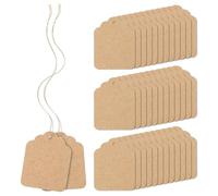 Rersduyt 500Pcs Price Tags with String Attached Brown Kraft Paper Gift Bags Tags Marking Strung Tag, Easy Install Easy to Use 1.4 Inch X 1.8 Inch