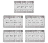Rersduyt 5X Stainless Steel Coffee Reference Card Metal Coffee Size Ruler Professional Coffee Bean Grinder Accessories