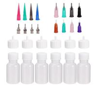 Rersduyt 6 Pcs Glue Applicator Bottles, 30ml Plastic Squeezable Dropper Bottles for Glue Applications, Paint Quilling Craft