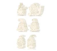 Rersduyt 60PCS Ornaments for Tree Unfinished Blank Wood Gnome Cutout Slices with Line Draft for Kids DIY Painting