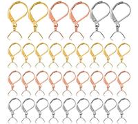 Rersduyt 60Pcs Stainless Steel French Earring Hooks Leverback Ear Wires Hypoallergenic Pendant Clasp for DIY Jewelry Making Easy Install
