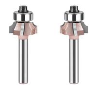 Rersduyt 6mm Shank High Quality 4 Slot Router Set Forward and Reverse Woodworking Router R2 Trimming Tool 2 Piece Set