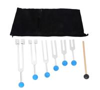 Rersduyt 6Pcs 128Hz 256Hz 512Hz 1024Hz 2048Hz 4096Hz Tuning Fork Set for Tuning Fork Kit Healing Sound Vibration Tool Set Kit Silver