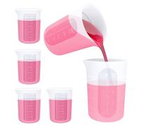 Rersduyt 6Pcs Silicone Measuring Cups Set - 2Pc 250ml Reusable Silicone Cups, 4Pcs Non-Stick Measuring Cups, Epoxy Mixing Cups