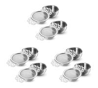 Rersduyt 6Pcs Tea Filter, Stainless Steel Tea Strainer with Bowl, Ultra Fine Mesh Tea Strainers with Double Winged Handles