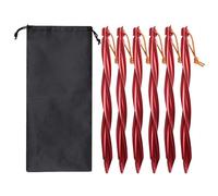 Rersduyt 6X 25cm Outdoor Tent Pegs Ground Nails with Storage Bag Windproof Nails Camping Accessories Tent Fastening Red