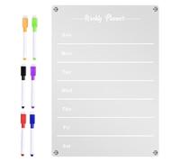 Rersduyt A3 Clear Fridge Magnets Acrylic Weekly Planner Board Rewritable Refrigerator Stickers Dry Erase Message Board Home