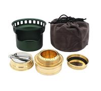 Rersduyt Aluminum Camping Alcohol Stoves Portable Picnic BBQ Furnace Windproof Alcohol Stoves Outdoor Cooking Stoves,Dark Green