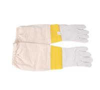 Rersduyt Beekeeping Gloves Beekeeping Tools White Leather Golden Yellow Mesh Short Mesh Breathable Gloves Bee Protection Tools