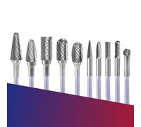 Rersduyt Carbide Burr Set 10 Pieces Tungsten Double Cut Rotary Die Grinding H E Ad Cutting Burr for Aluminum Metal Wood Engraving
