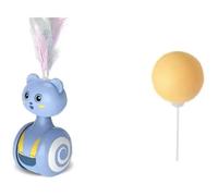 Rersduyt Cat Toy Tumbler Swing Toys for Cats Funny Balance Car Interactive Kitten Toy with Ball Cat Toy Easy to Use Blue