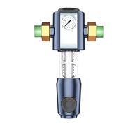 Rersduyt Cleaning Pre Filter with Pressure Gauge 360° High-Pressure Backwash Filtration System Reusable Whole House Filter 4-Point Joint