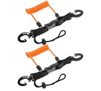 Rersduyt Diving Camera Lost Hand Rope TPU Spring Steel Wire Anti-Lost Rope with Quick Release Buckles on Both Ends Orange
