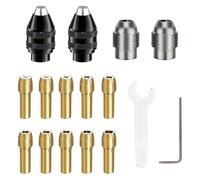 Rersduyt Drill Chuck Collet Set for, 16PCS 0.8-3.2mm Replacement 4486 Drill Keyless Bit Chuck Shank Quick Change Adapter