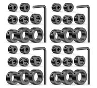 Rersduyt Drill Stop Bit Collar Set, 36PCS Adjustable Drill Depth Stop Collar Limit Ring with Carbon Steel Set for Drill Bits