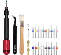 Rersduyt Dual-Bearing Pin Vise Micro Drill Bit Set for Jewelry, Resin, Clay, PCB, Mini Models, Wood, Plastic