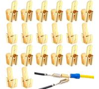 Rersduyt Dual Male Piggyback Spade Connectors, 3 Way Electrical Female Male Spade Crimp Terminals Assortment Kit Gold